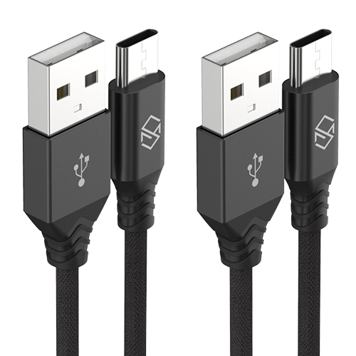 신지모루 더치패브릭 USB C타입 고속충전 케이블, 1m, 블랙, 2개입