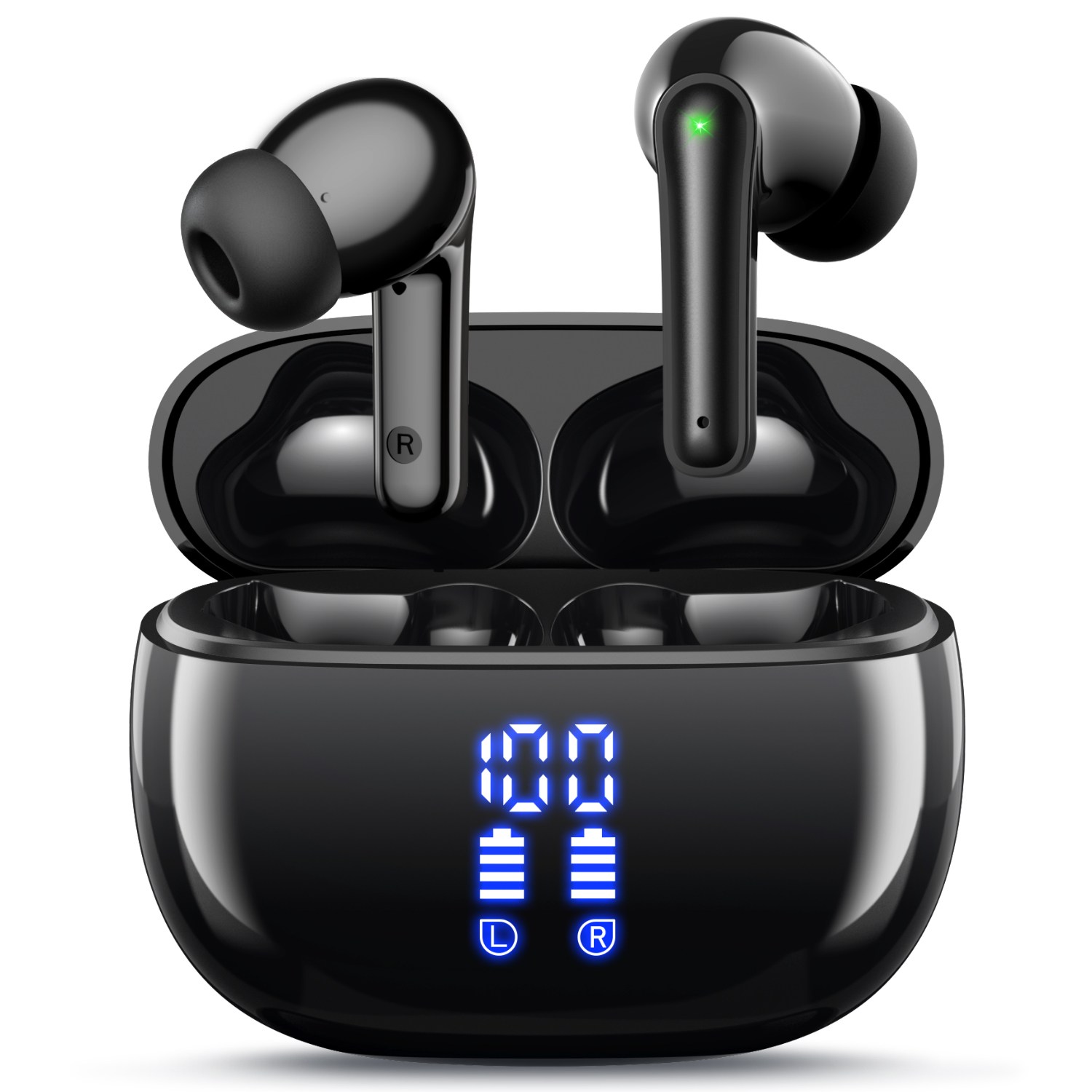 KONLI 노이즈 캔슬링 커널형 무선 블루투스 이어폰 방수 T12, 블랙